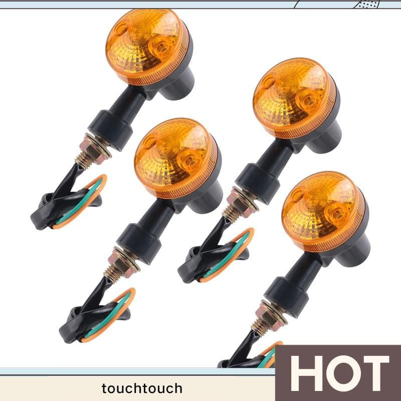 4 Pçs Motocicleta Moto Âmbar Sinal De Volta Lâmpada Indicador 12V touchtouch1 . br