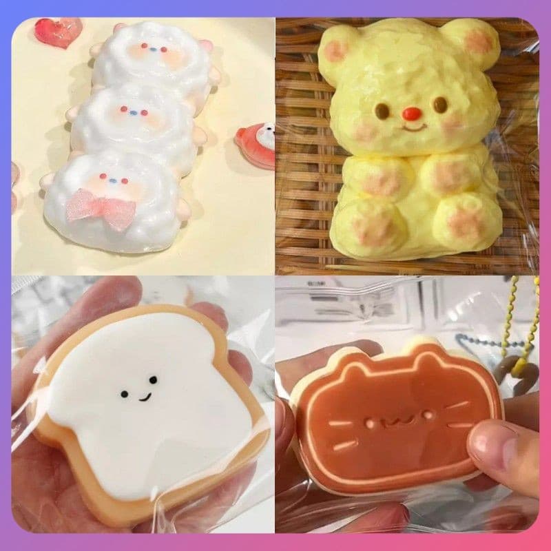 SR Handmade Squishy Butter Bear Mochi Taba Novo Brinquedo Fidget De Descompressão Para Alívio Do Estresse