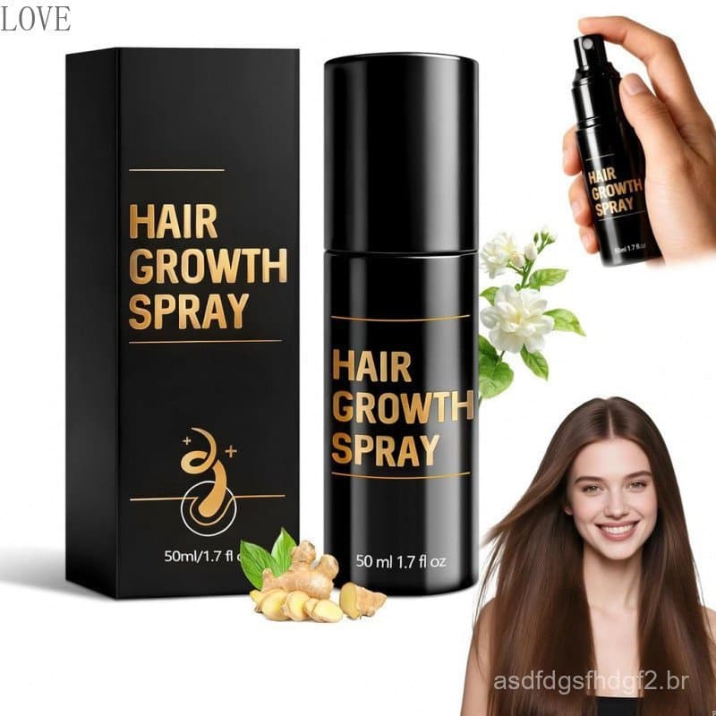 Spray para crescimento capilar, promove cabelos mais grossos e volumosos, adequado tanto para mulheres quanto para homen