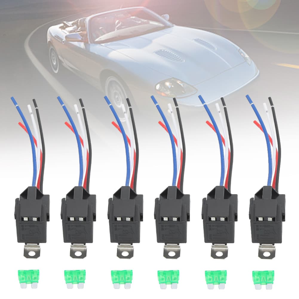 Relés eletrônicos para automóveis automotivos com fusível de segurança normalmente aberto conjunto de soquetes 30A/12VDC