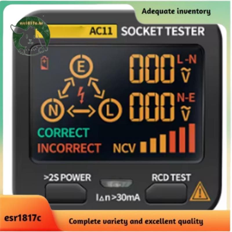 Testador De Soquete AC11 , Plugue Ue , Linha Zero , Detector De Fase De Polaridade Tomada Digital Inteligente