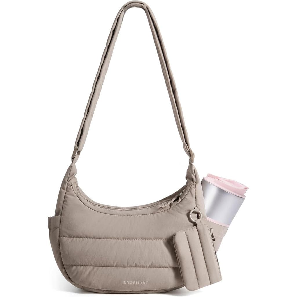 Bolsas Transversais BAGSMART para Mulheres com Alça Ajustável, Bolsa Pequena Estilo Puffer |   Bolsas Hobo, Bolsa Transv