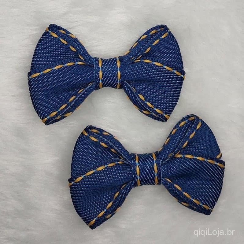 Parzinho de Laços Jeans Cruzado