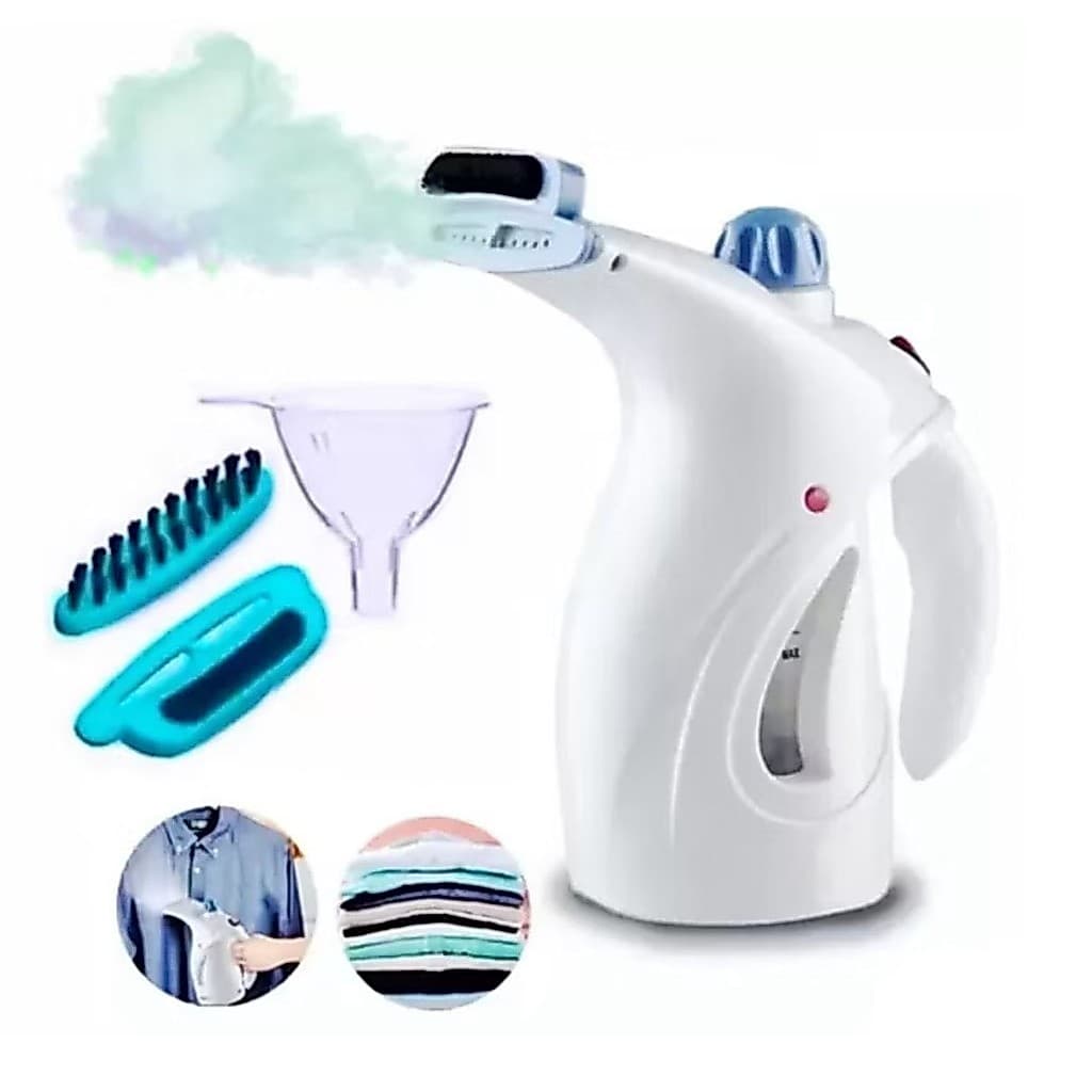 Vaporizador de Roupas Portátil 800W 110V Rosa Passadeira a Vapor com 2 Níveis de Vapor Escovas Removedoras de Pelos e Aq