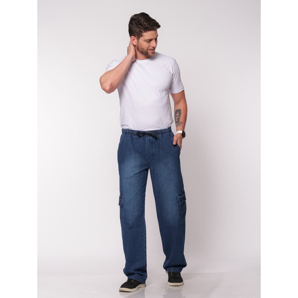 Calça Masculina Cargo Army Jeans