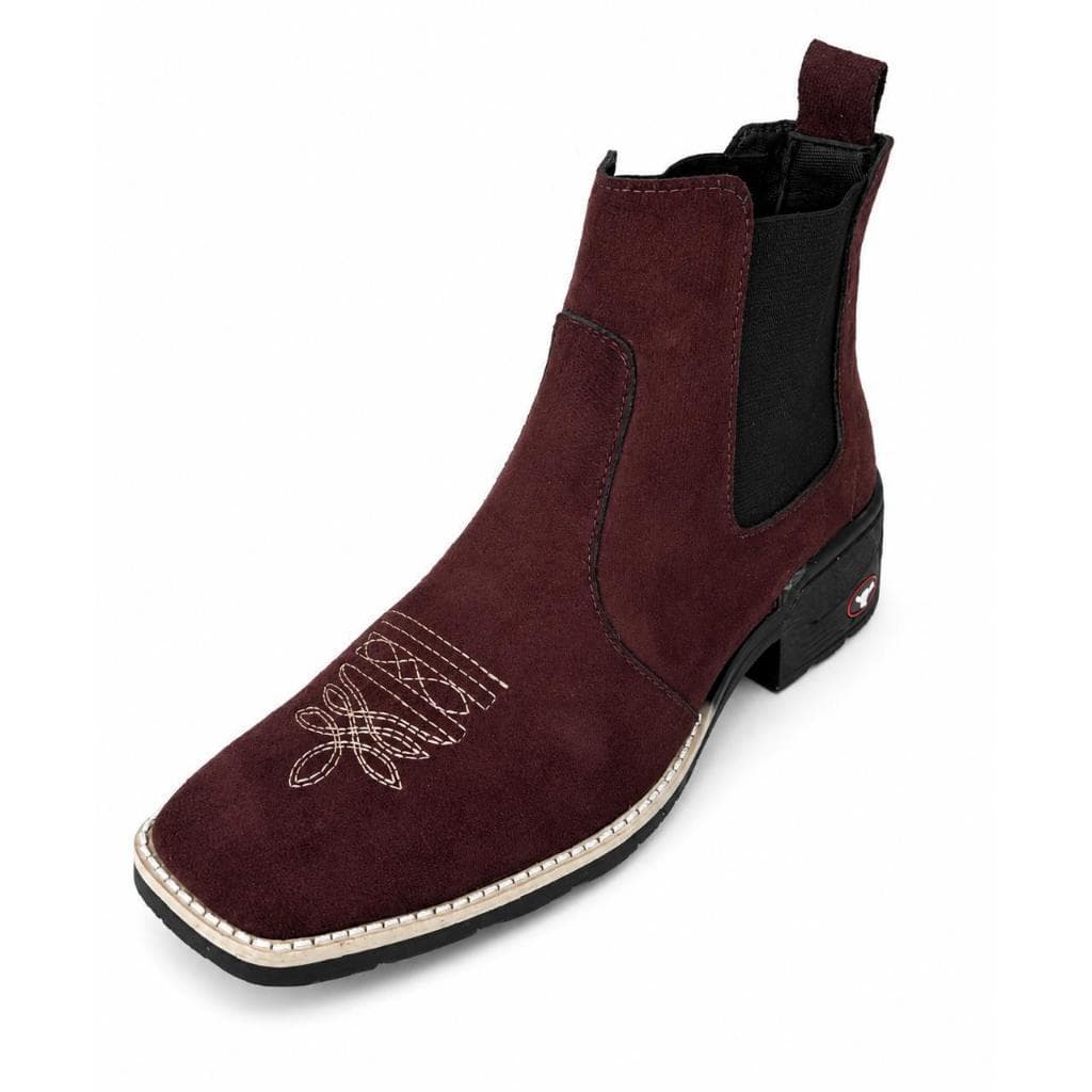 Bota Country Masculina e Feminina Botina Texana Couro Nobuck Legitimo Cano Médio Western Bico Quadrado