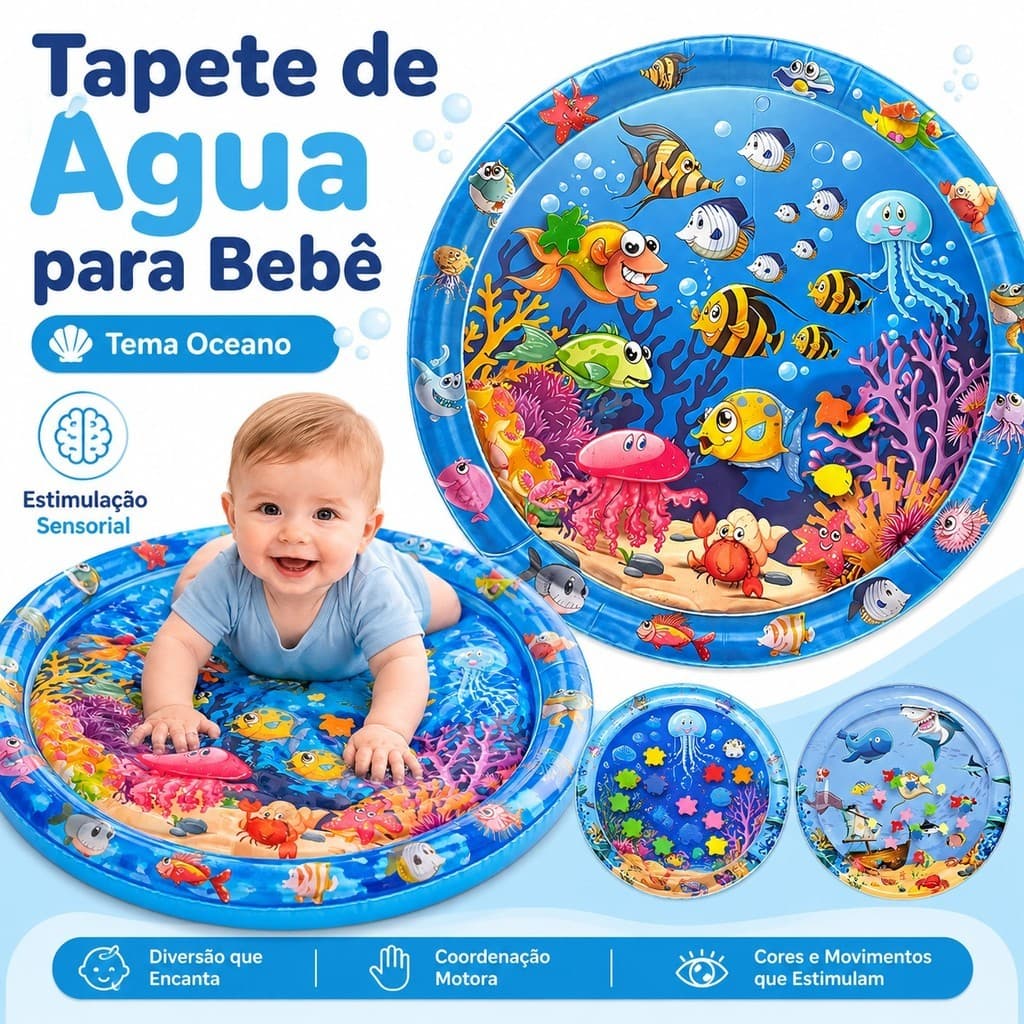 Tapete do Jogo da Água do Bebê - Água Inflável para Bebê Infantil, Tapete Inflável para Centro Atividades para Bebês