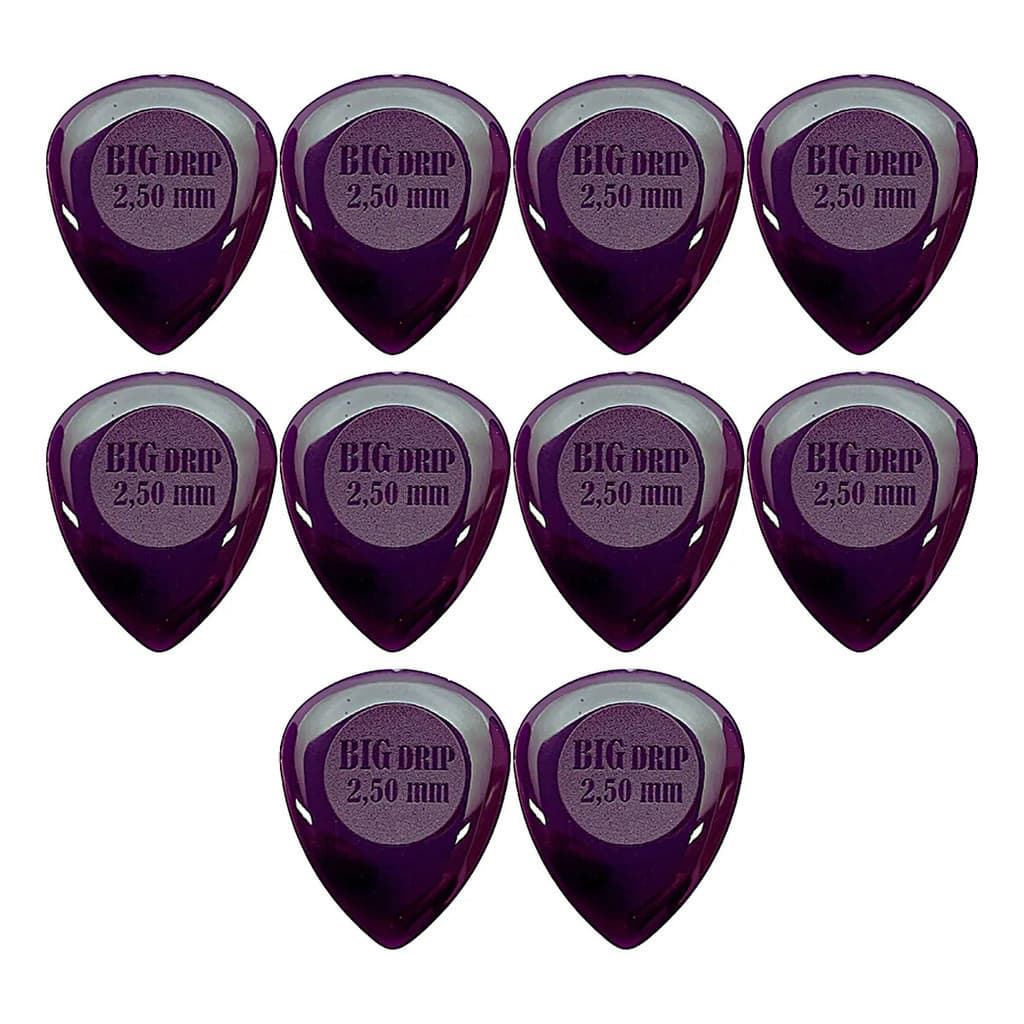 Palheta Bori Drip Gota Roxa 2,5mm Kit 10 Un Violão Guitarra