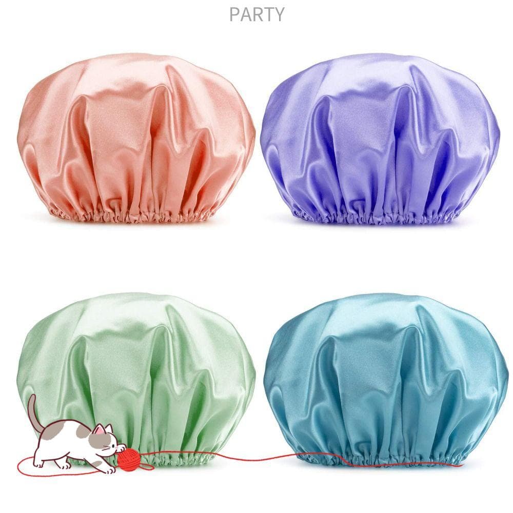 Toucas De Banho Impermeáveis Para Festas , Touca De Cabelo Espessada Reutilizável Cosmética Dupla Face Adultos