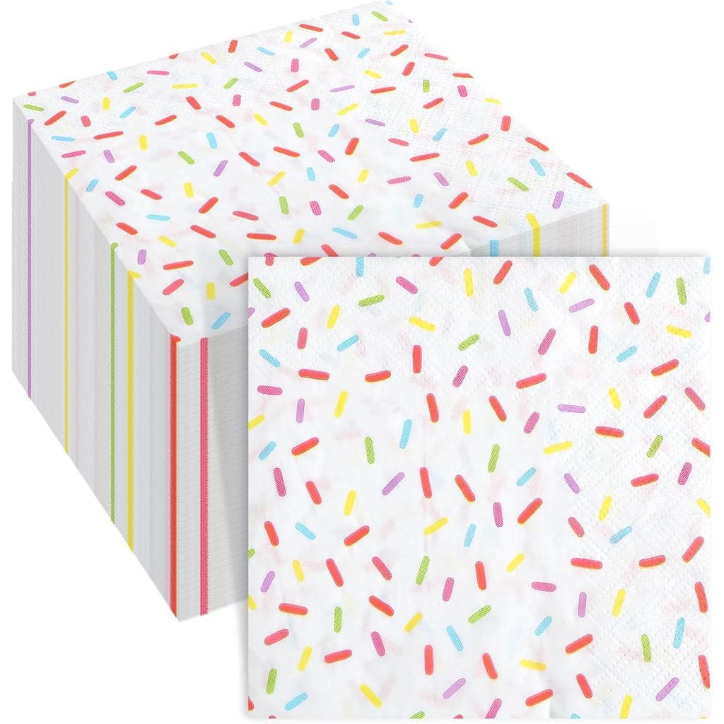 Crtiin 150 Peças de Guardanapos Brancos com Estampa de Donuts, 2 Camadas, Descartáveis, para Chá de Bebê, Aniversário, F