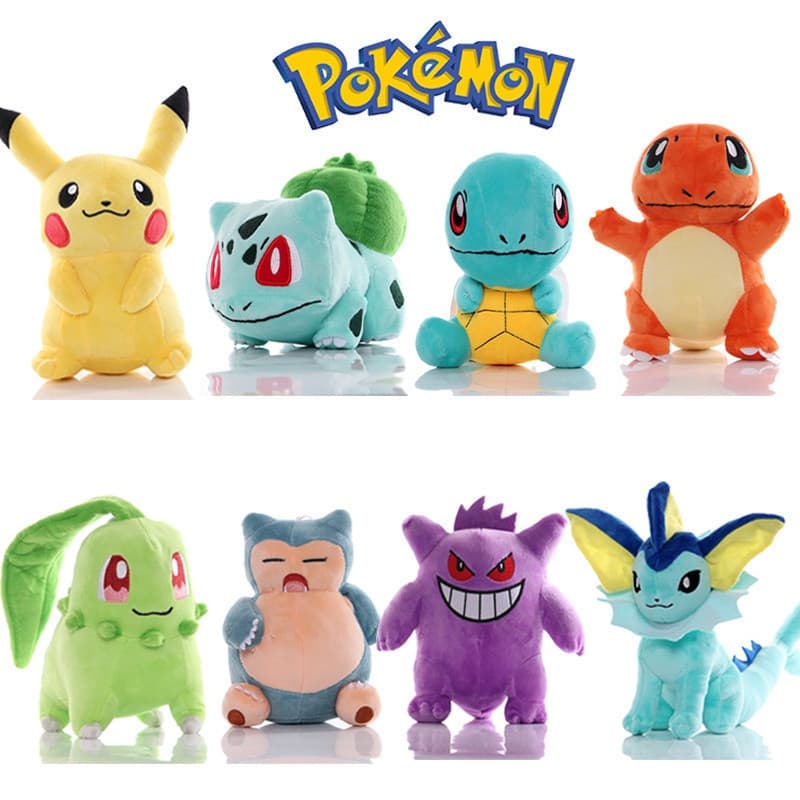 Charmander Pokemon De Pelúcia Gengar Bulbasaur Chikorita Vaporon Peluche Brinquedo Boneca  Para O Miúdo
