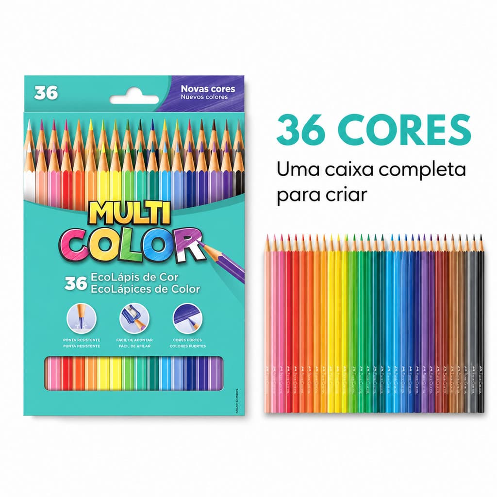 Lapis De Cor 36 Cores Multicolor Da Faber Castell Lápis De Cor
