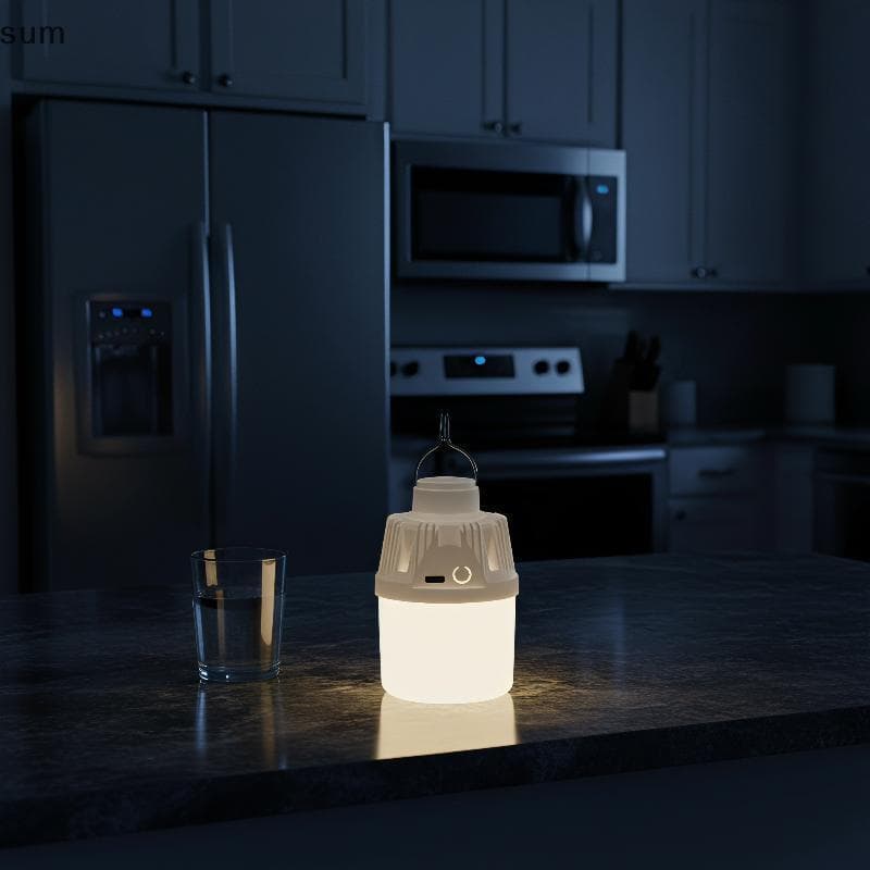 [sum] Lanterna De Emergência LED Para Acampamento USB Recarregável 3 Modos Luz Noturna Antiderrapante Barraca , Caminhad