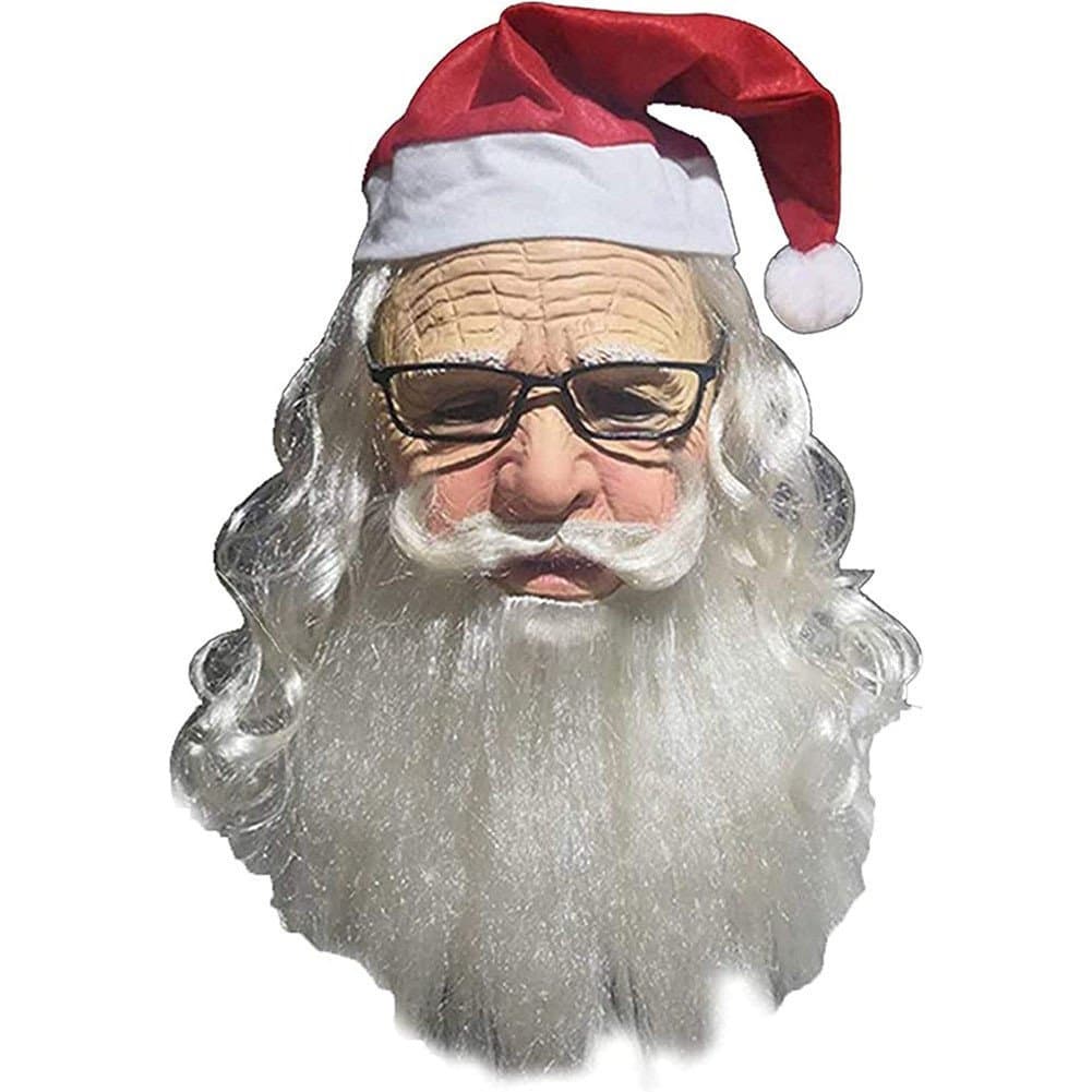 Natal Máscara Facial Látex Papai Noel Realista Cosplay Ferramentas Chapelaria Decoração Mordaça Brinquedos Carnaval Xams