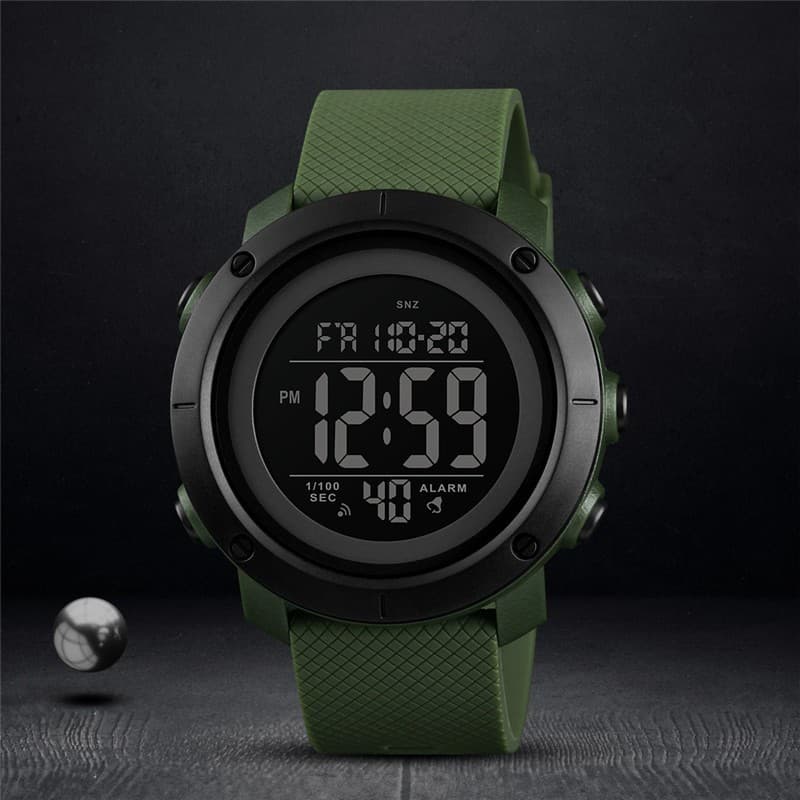 SKMEI Dual Time Zone Digital Sports Militar LED Relógio despertador à prova d'água
