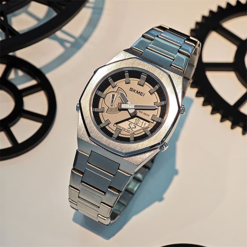 SKMEI Moment Beauty Relógio masculino Fashion esportivo relógio de pulso Universal liga à prova d'água relógio de quartz