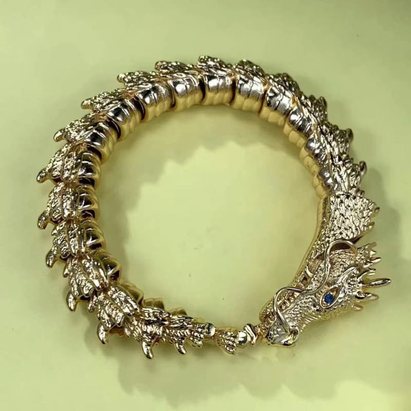 Pulseira em forma de dragão 3D Corrente de quilha de chuva masculina estilo enrolado, elegante, Design de torneira exclu