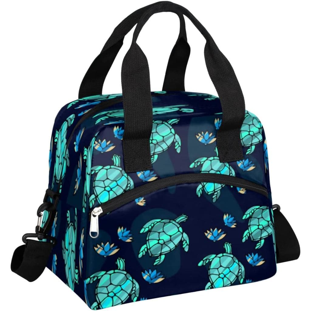Bolsa Térmica para Almoço para Mulheres e Homens, Padrão Tartaruga Azul-Verde, Animais Marinhos, Floral, Bolsa Térmica R