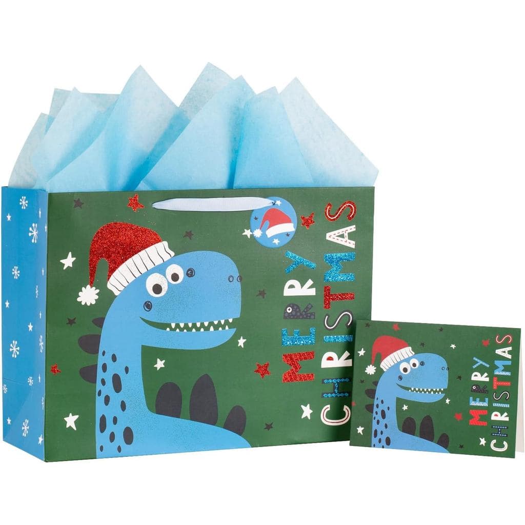 Sacolas de Presente de Natal Loveinside com Cartão de Saudação, Etiqueta de Presente e Papel de Seda para Natal, Feriado