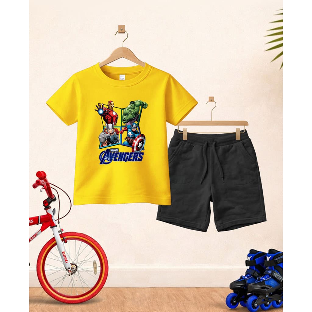 Conjunto Avengers Infantil Menino Verão Camiseta E Bermuda Roupa Conjunto De Bermuda Juvenil Conjunto De Bermuda Juvenil