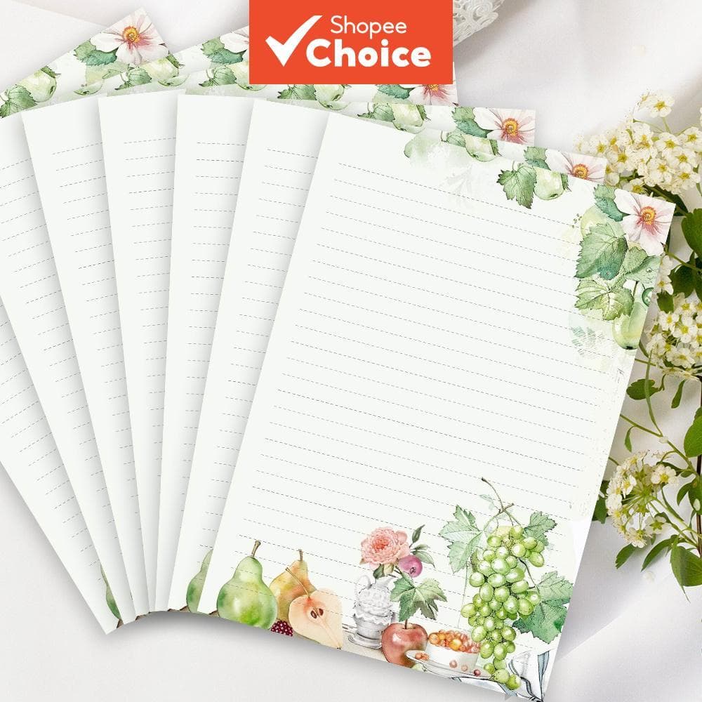 30 folhas, B5, padrão de frutas frescas do campo, papel para escrever, diário, anotações. Blocos de notas, blocos de