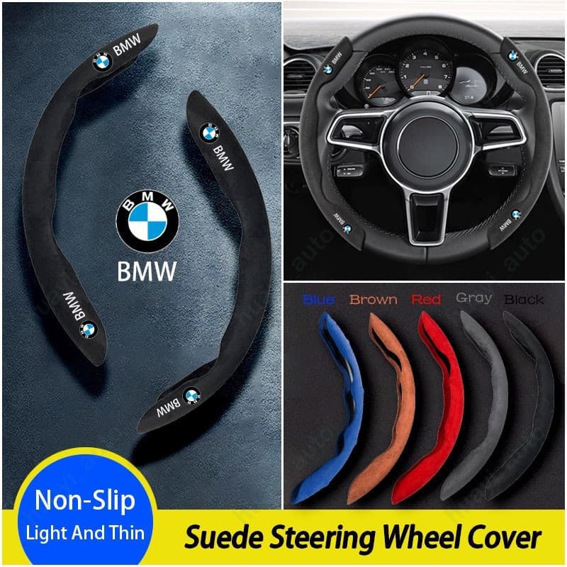 [Oferta por Tempo Limitado] Capa de Volante em Camurça de Alta Qualidade BMW M, Acessórios de Decoração para Carros das