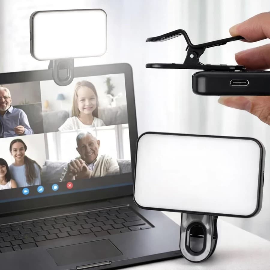 Luz De Preenchimento LED Compacta Para Fotos Vídeos Live 3 Tons Ajustaveis