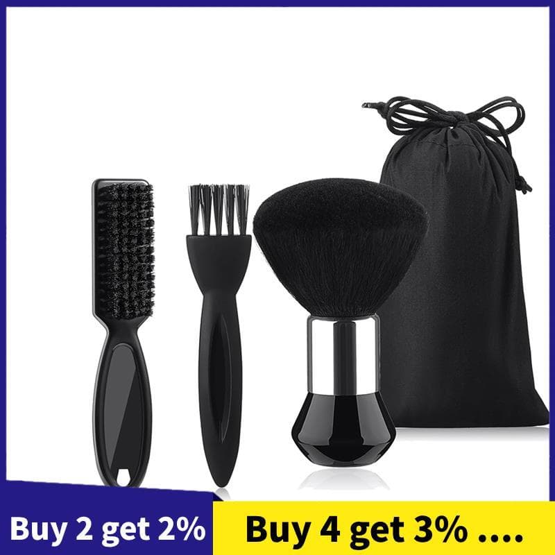 3 PCS Conjunto De Escova E Pente De Barbear Para Corte De Cabelo Aparador De Nylon Macio Navalhas Limpeza Modelagem Cabe