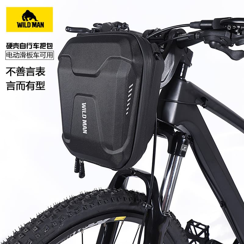 WILD MAN Bicicleta EVA Hard Shell Guiador Bolsa Frente Bolsa Mountain Road Bike Bolsa Frente Dobrável
