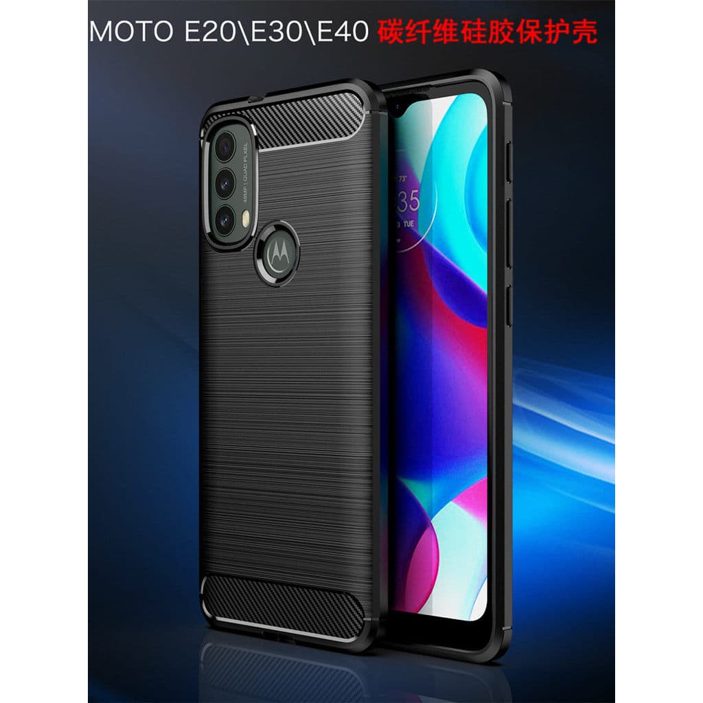 Adequado para Motorola E20 Fibra de Carbono E30 Capa de Silicone MOTO E40 Capa de Telefone XT2155-1 Capa Protetora Motor