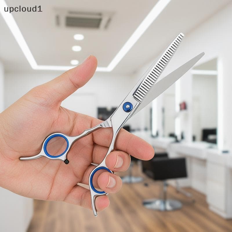 [upcloud1] Conjunto Profissional De Tesouras Para Corte De Cabelo Em Aço Inoxidável Com Capa Desbaste E Bolsa Uso Salão