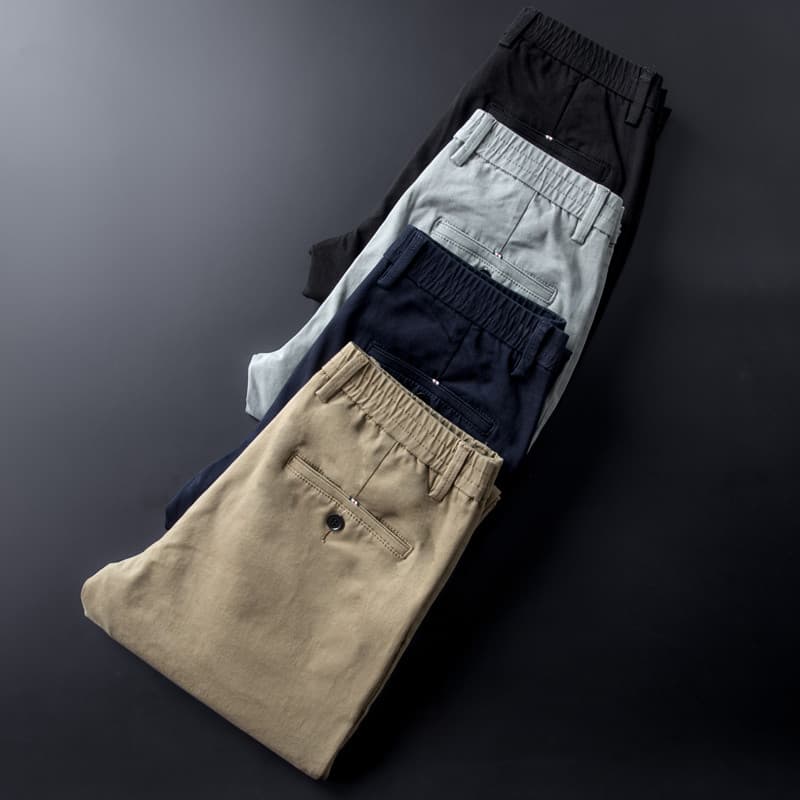 Calças casuais de verão masculinas plus size elástico solto calças magras gordura Extra gordura plus size cintura elásti