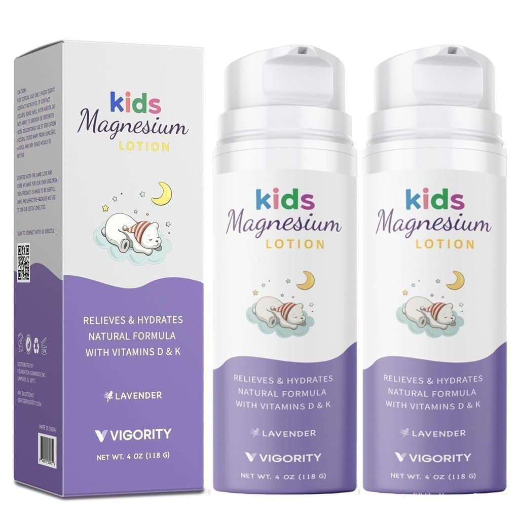 Loção de Magnésio para Auxílio ao Sono de Crianças e Bebês - Loção Corporal Calmante Noturna, Contém Ingredientes Natura