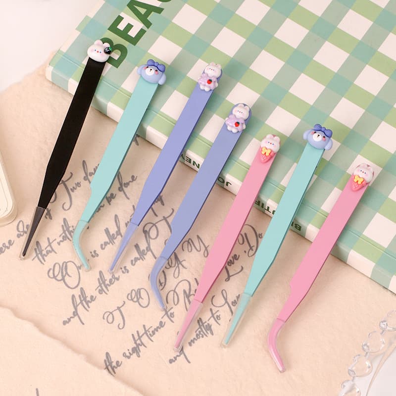 Pinças artesanais em formato de macaron, com pontas pontiagudas e curvas, clipes de papelaria DIY para diários e adesivo