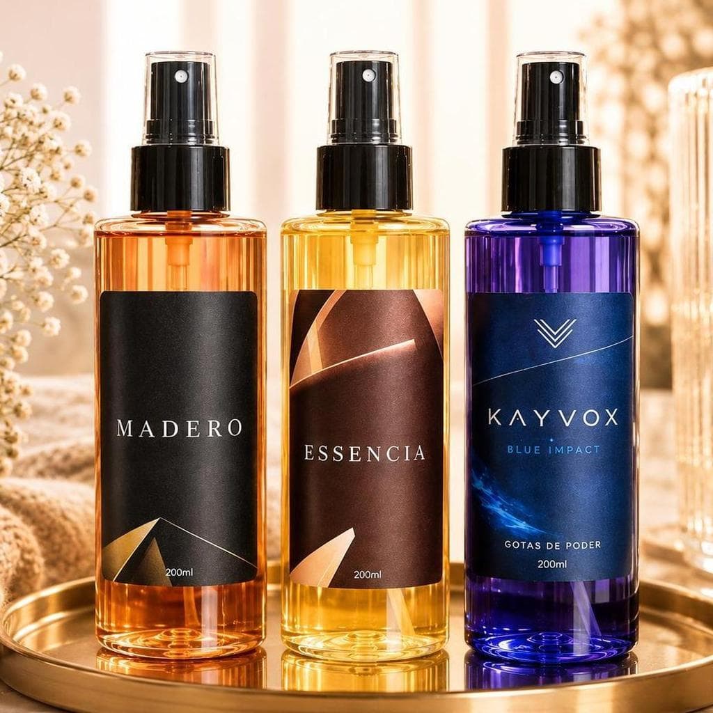 Perfumes Body Splash Masculino Kit 3 Essencia + Kayvox + Madero 200ml cada