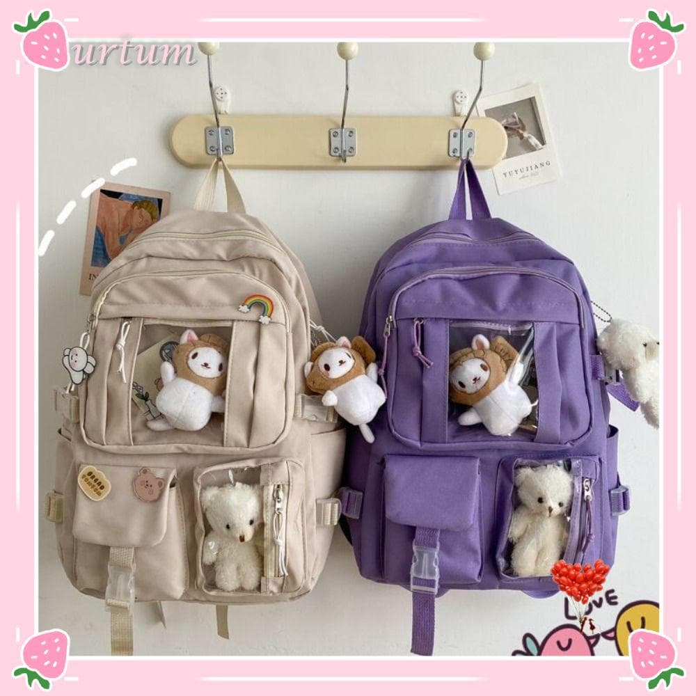 Mochila URTUM , Bolsa Para Livros De Nylon De Grande Capacidade Universitária Multifuncional À Prova D'água Viagem