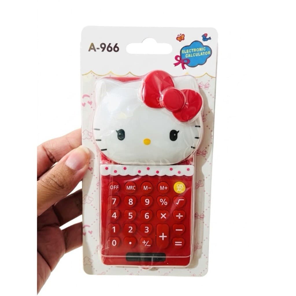 Calculadora Pequena Feminina De Bolso Portatil Solar Gatinha Fofa Infantil Bonitinho Escolar Pronta Entrega