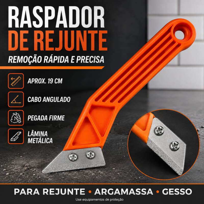 Espátula Raspadora para Remoção de Rejunte Gesso e Argamassa em Reformas