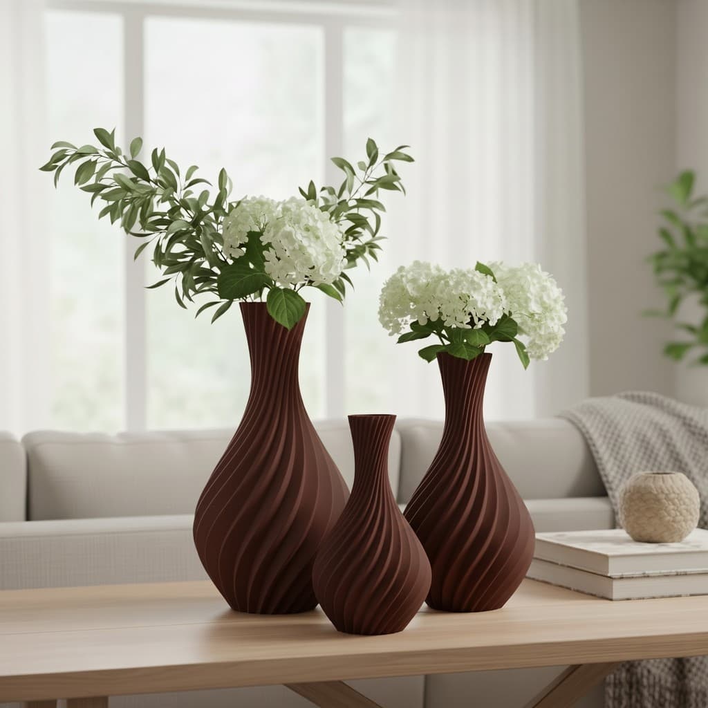 Vasos Espirais Decoração Sala Estante Escritório Design Premium Moderno Minimalista