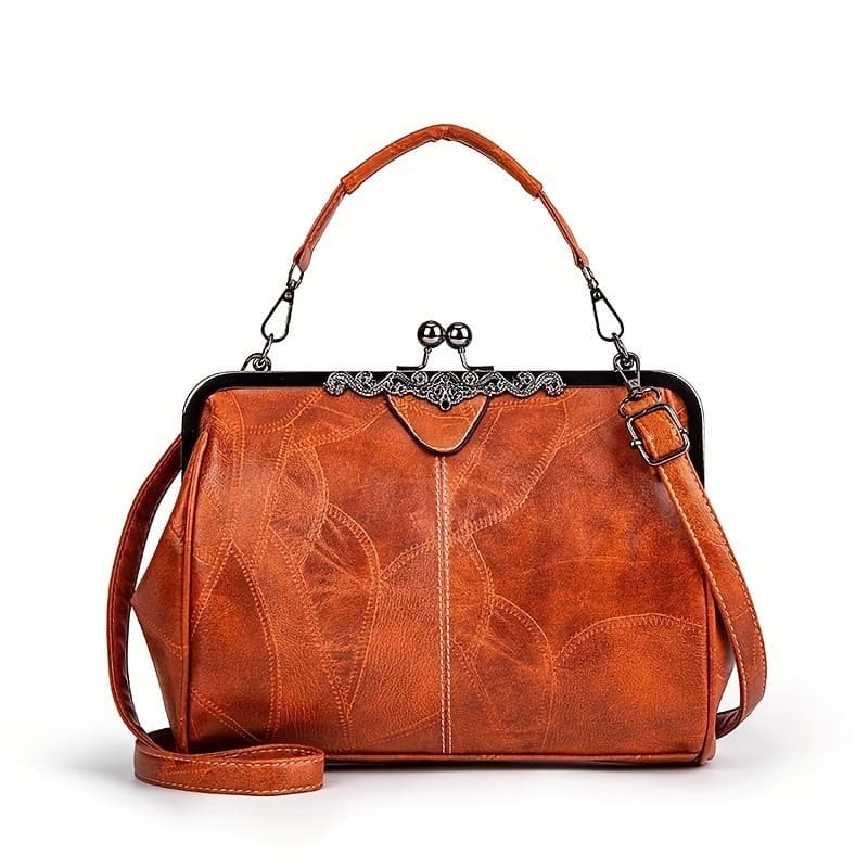 1 bolsa feminina bolsa mensageiro clássico Design Retro couro grosso moda bolsa de ombro mensageiro clipe saco europeu a