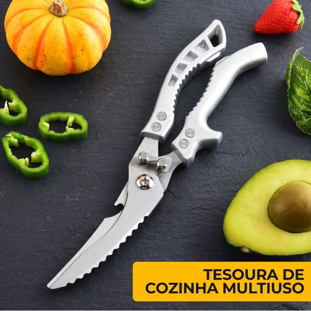 Tesoura Multifuncional Para Corte Aço Inoxidável Alimentos Legumes Peixes Frangos Verdura Cozinha