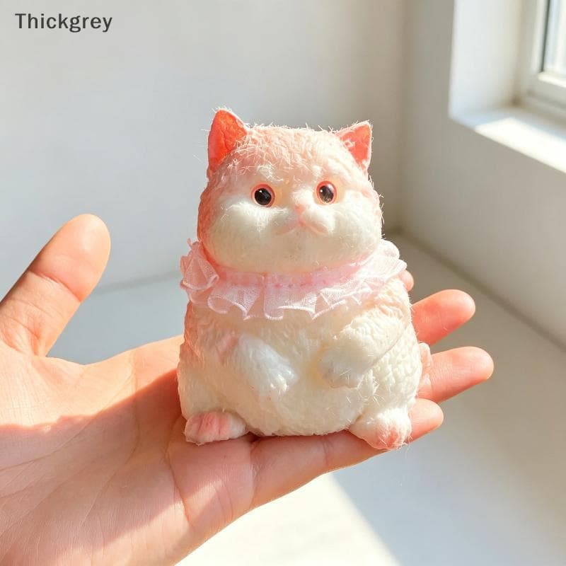 thickgrey Macio Floing Bonito Gato Squeeze Brinquedo Simulação Realista Mole Alívio Do Estresse Para Adultos Fidget Joga