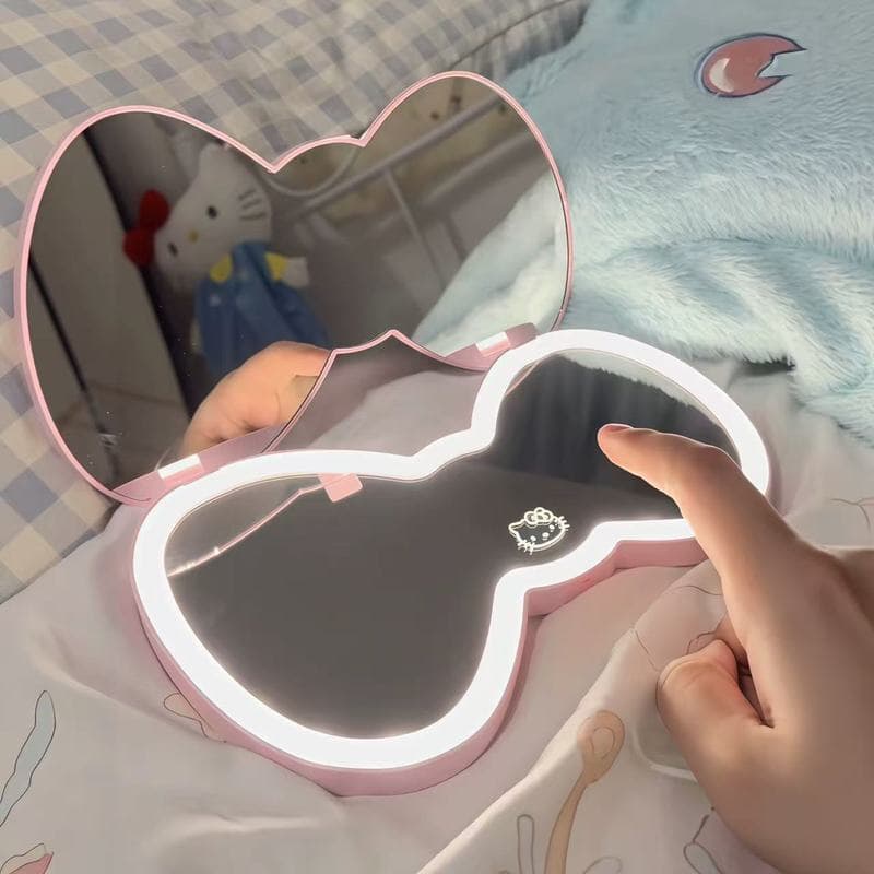 Venda Quente Novo estilo espelho de maquiagem borboleta LED espelho de maquiagem Tricolor promessa escurecimento portáti