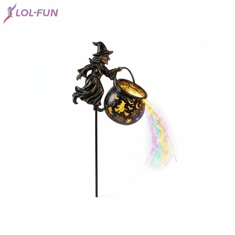 [Brcolaxi1] Pote Estilo Caldeirão De Bruxa Para Halloween Luz De Jardim Ao Ar Livre Decoração De Com De Estaca Recorte B