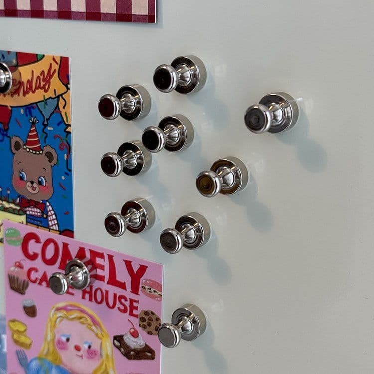 Novo simples e poderoso ímã adesivo de geladeira Metal magnético percevejo preto branco placa magnética fixa caligrafia