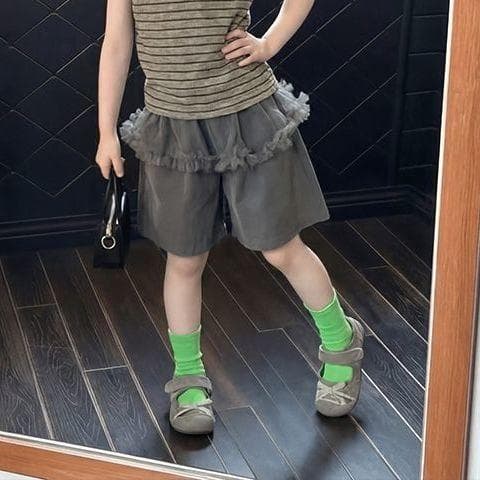 [Little Cute Wear] Roupas de verão para meninas 2026 verão estilo coreano elegante listrado Top infantil elegante gaze b