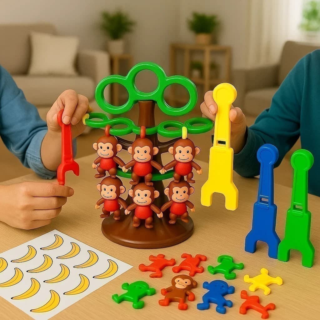 Pula Macaco Brinquedo Crianças Presente Animal Bichos Arvore Boneco Pendura Menino Menina