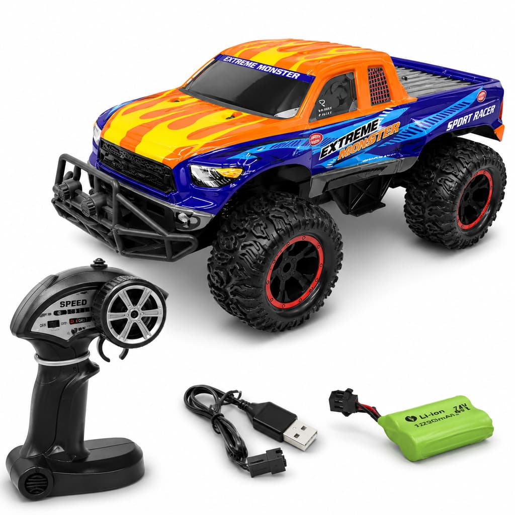 Carro De Controle Remoto Racing Monster 1:8 Até 25 Km/h