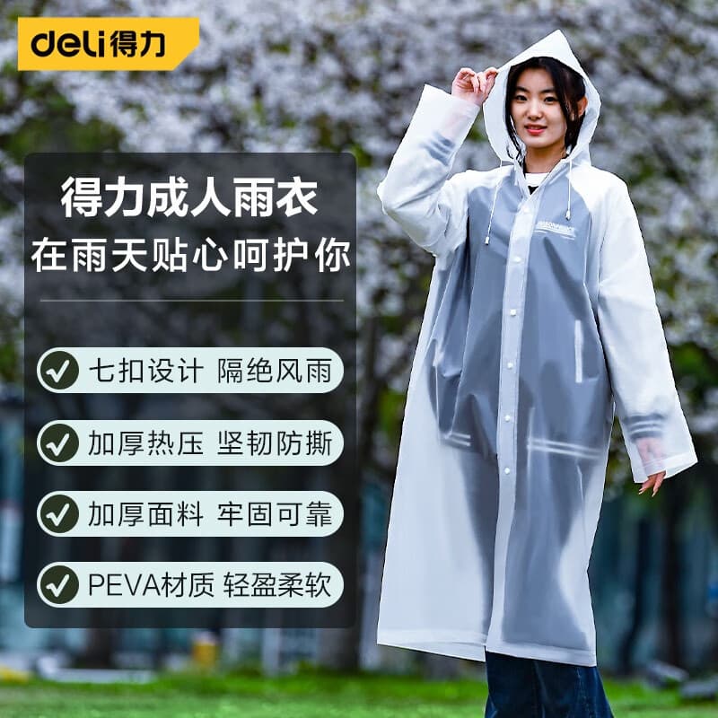 Capa de chuva poderosa transparente, longa, corpo inteiro, unissex, à prova de chuva, Poncho para viagem, armazenamento