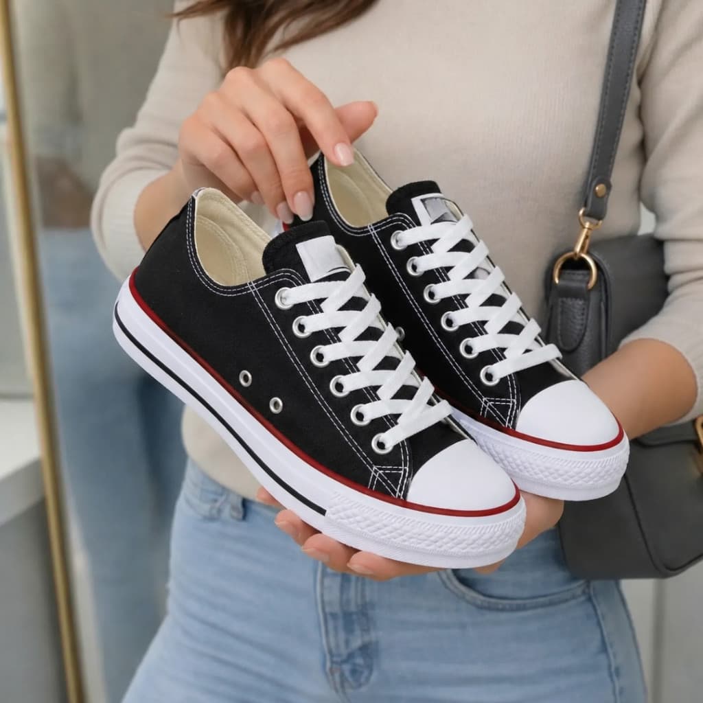 Tênis Feminino Casual Lona Sapato Menina Casual Look Basico Envio Imediato